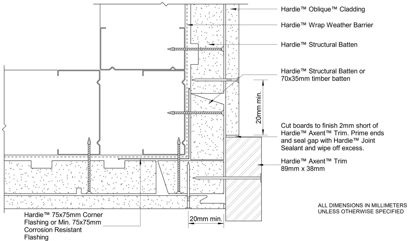 Navigate to OBLIQUE Steel CFFC External Trim Corner With Castellated Batten