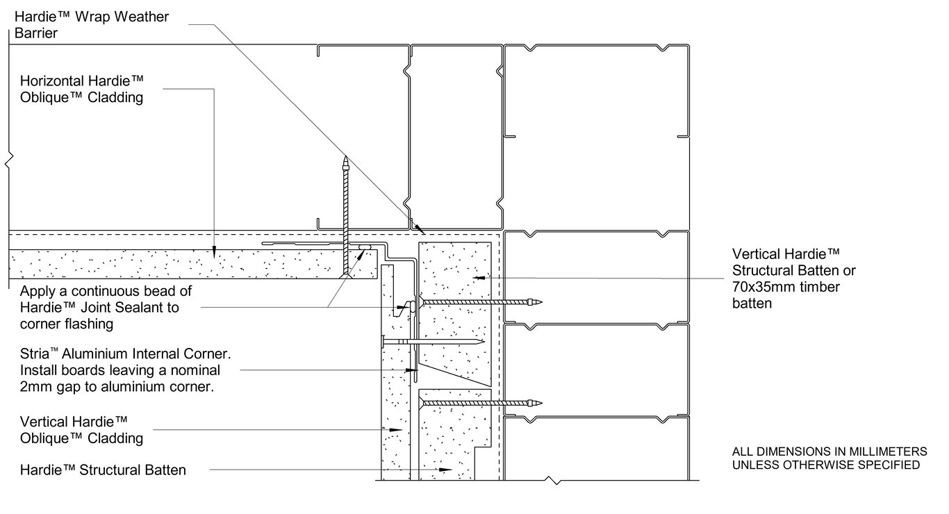 Navigate to OBLIQUE Steel CFFC Internal Corner Between Vertical And Horizontally Oriented Boards