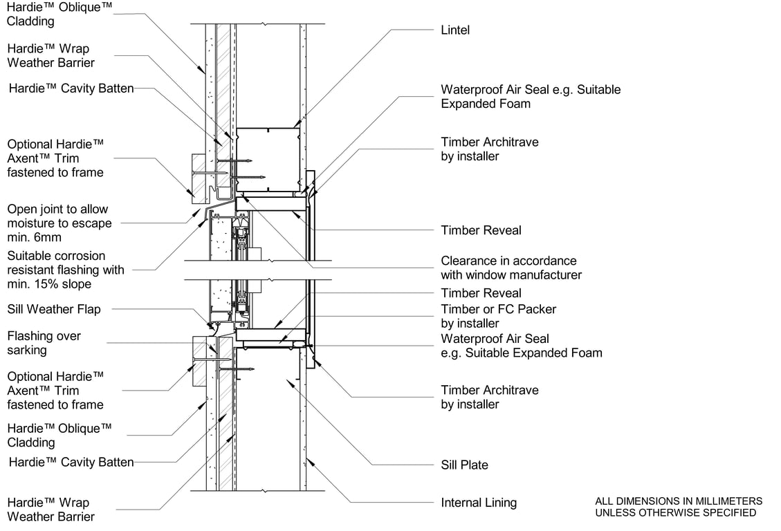 Navigate to OBLIQUE Steel CFFC Window Head And Sill - Trim
