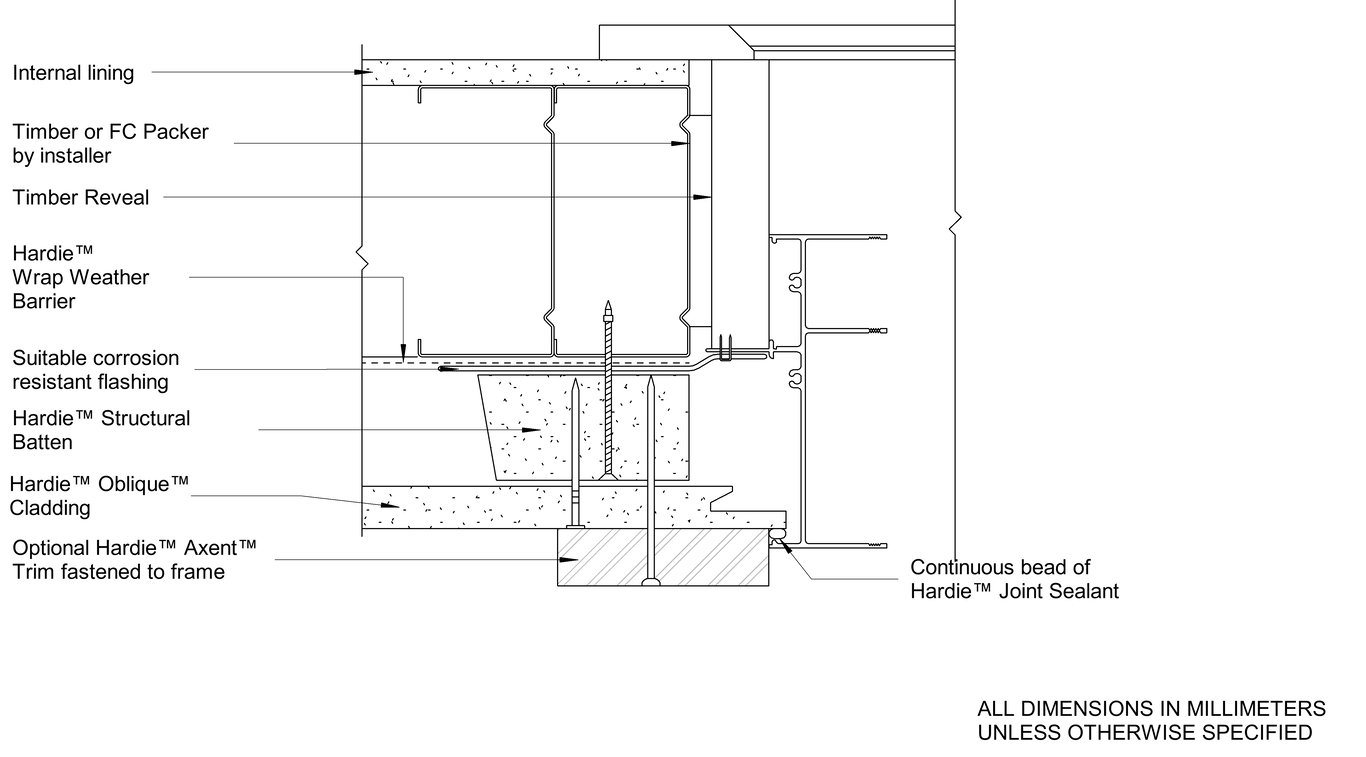 Navigate to OBLIQUE Steel CFFC Window Jamb - Trim With Castellated Batten