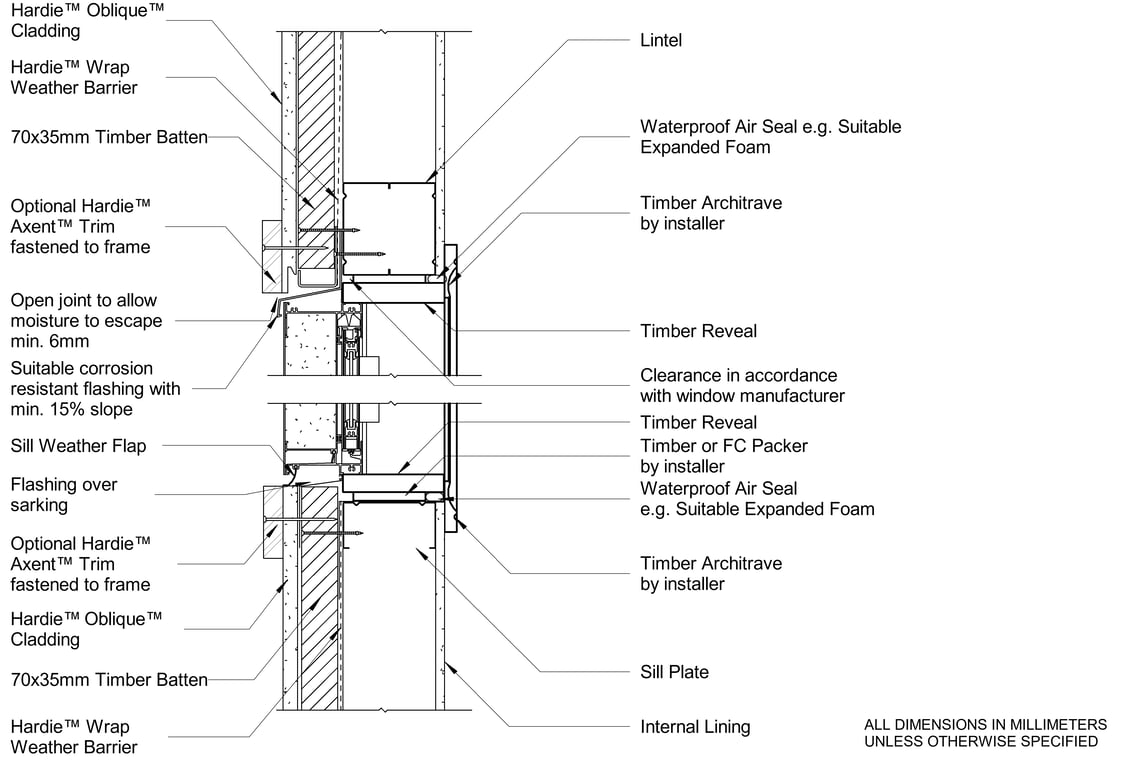 Navigate to OBLIQUE Steel CFTB Window Head And Sill - Trim