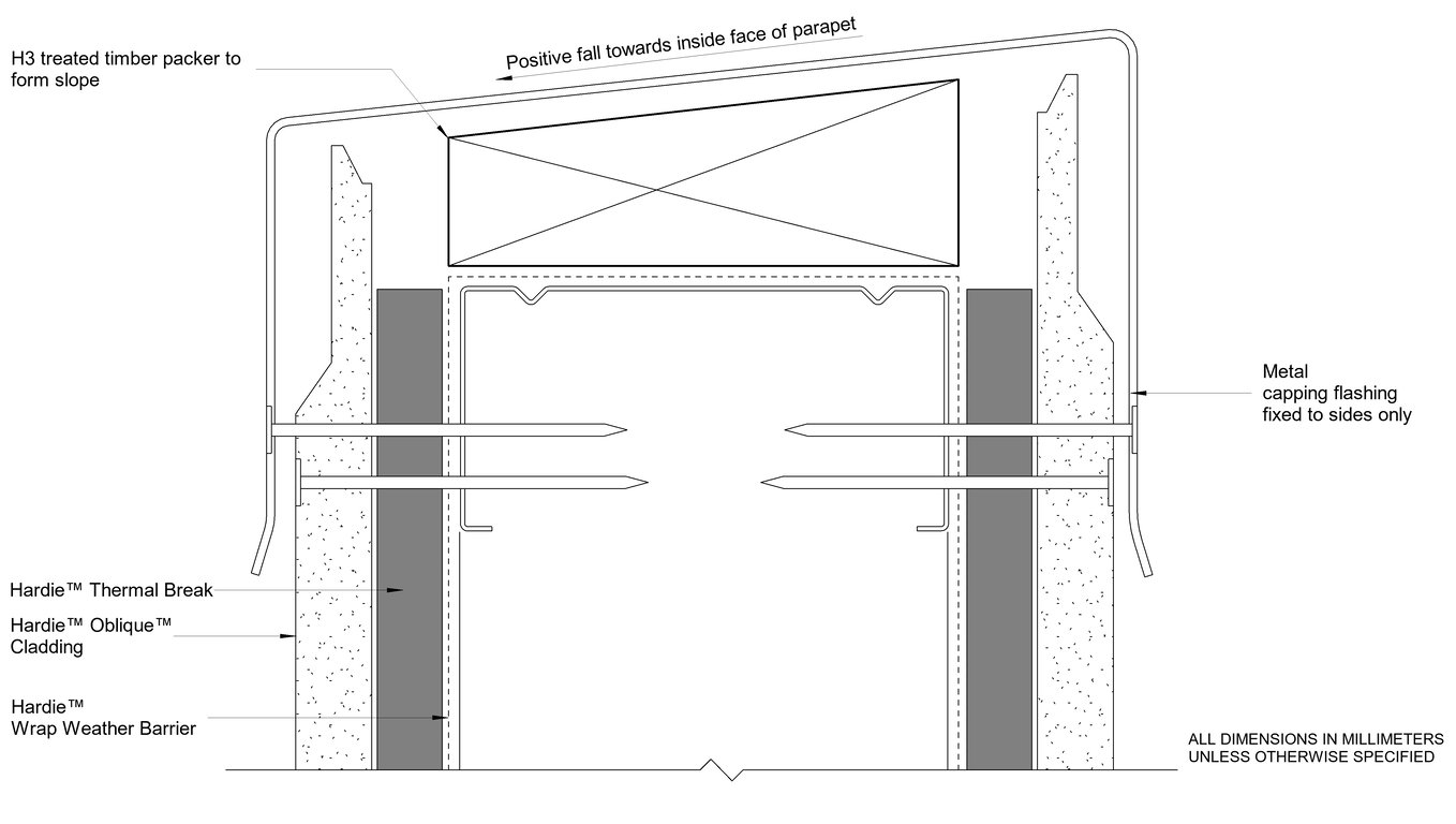 Navigate to OBLIQUE Steel DF Parapet Detail