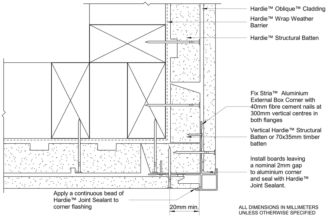 Navigate to OBLIQUE Timber CFFC External Box Corner With Castellated Batten