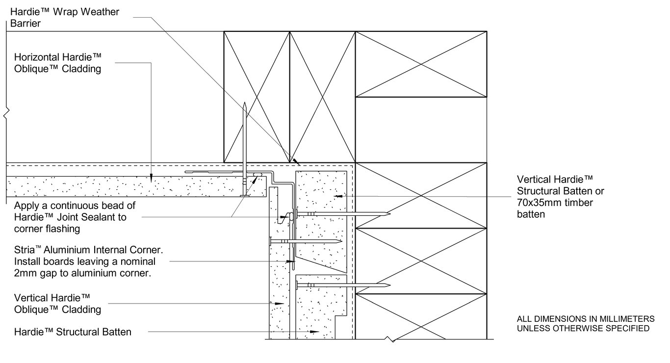 Navigate to OBLIQUE Timber CFFC Internal Corner Between Vertical And Horizontally Oriented Boards