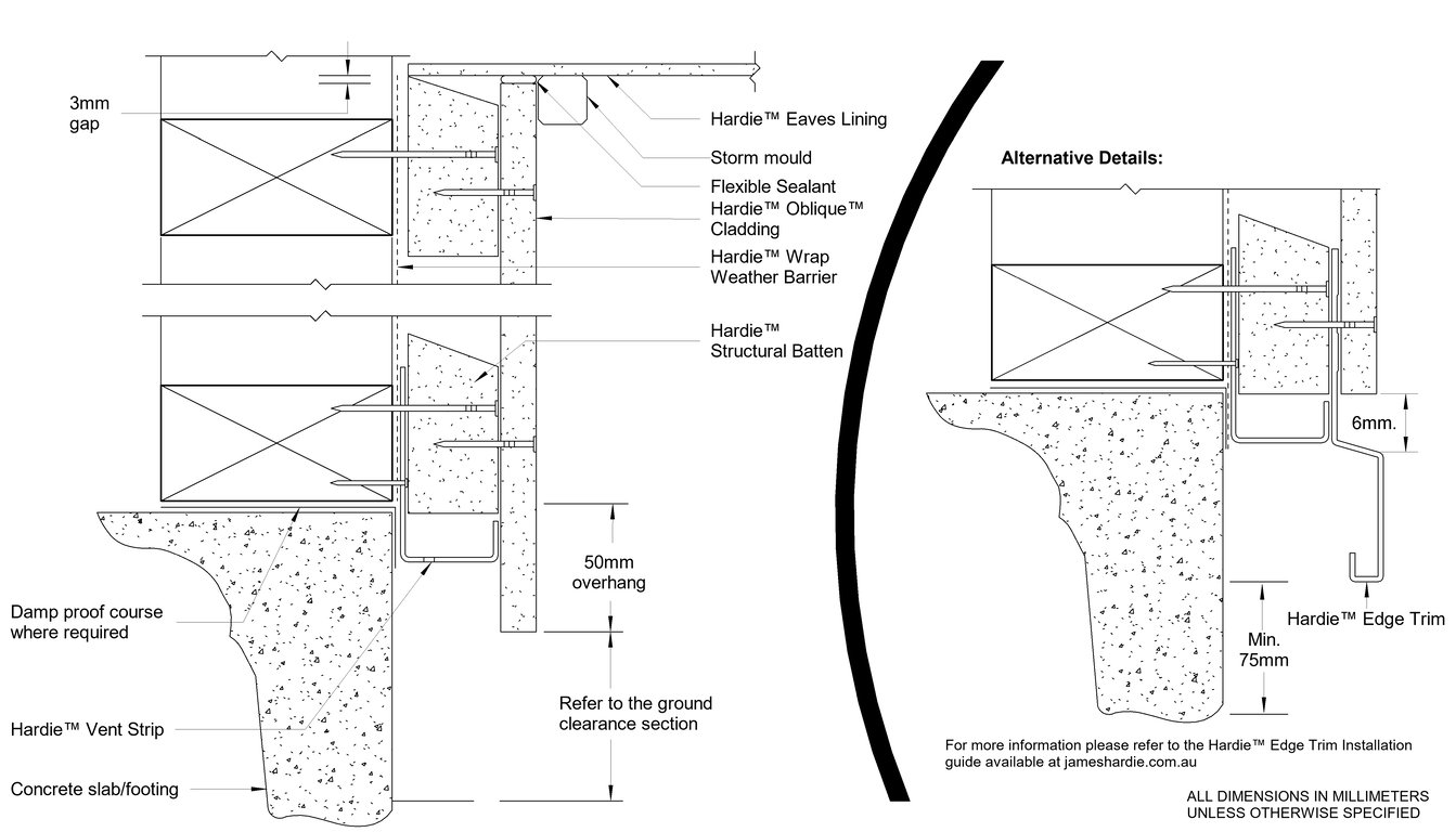 Navigate to OBLIQUE Timber CFFC Slab-Eave Junction Detail With Castellated Batten