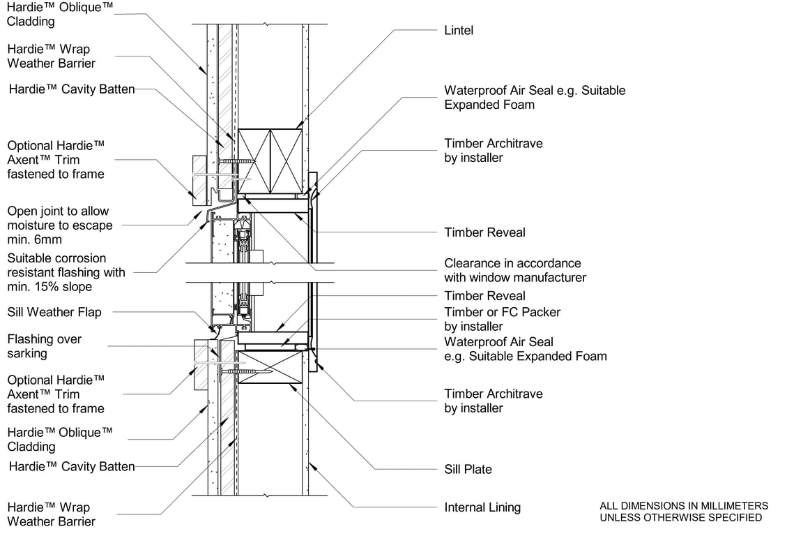 Navigate to OBLIQUE Timber CFFC Window Head And Sill - Trim