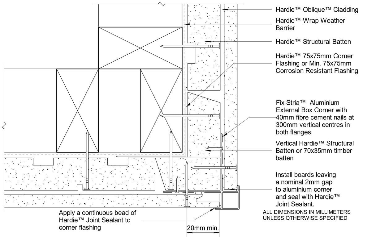 Navigate to OBLIQUE Timber CFTB External Box Corner With Castellated Batten