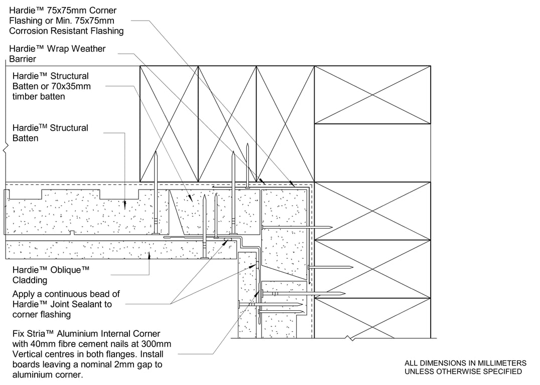 Navigate to OBLIQUE Timber CFTB Internal Corner With Castellated Batten
