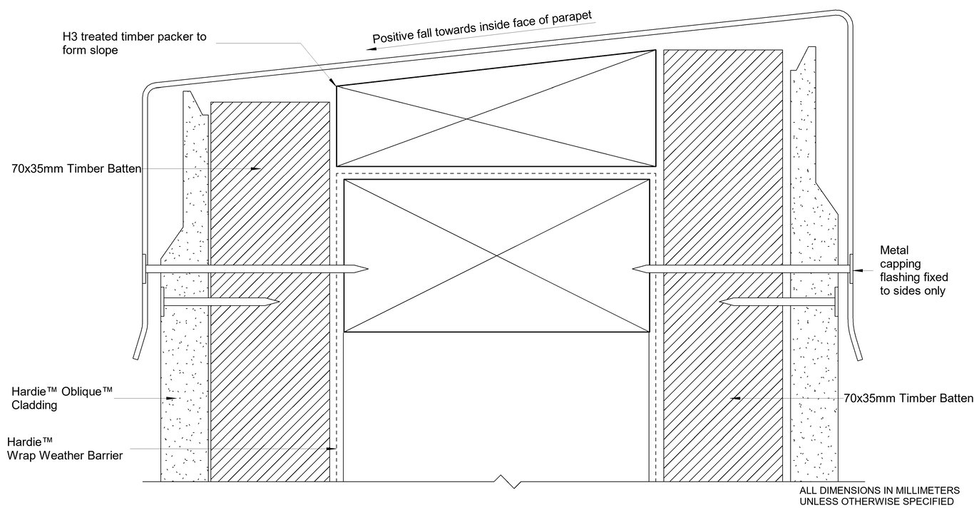 Navigate to OBLIQUE Timber CFTB Parapet Detail