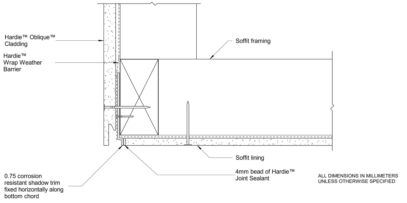 Navigate to OBLIQUE Timber DF Facade-Soffit Junction - Direct Fix