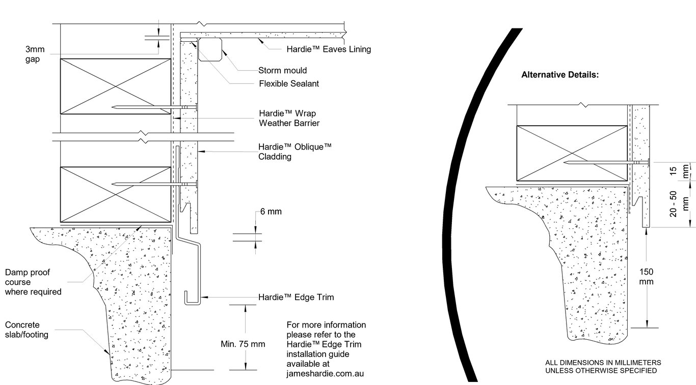 Navigate to OBLIQUE Timber DF Slab-Eave Junction Detail