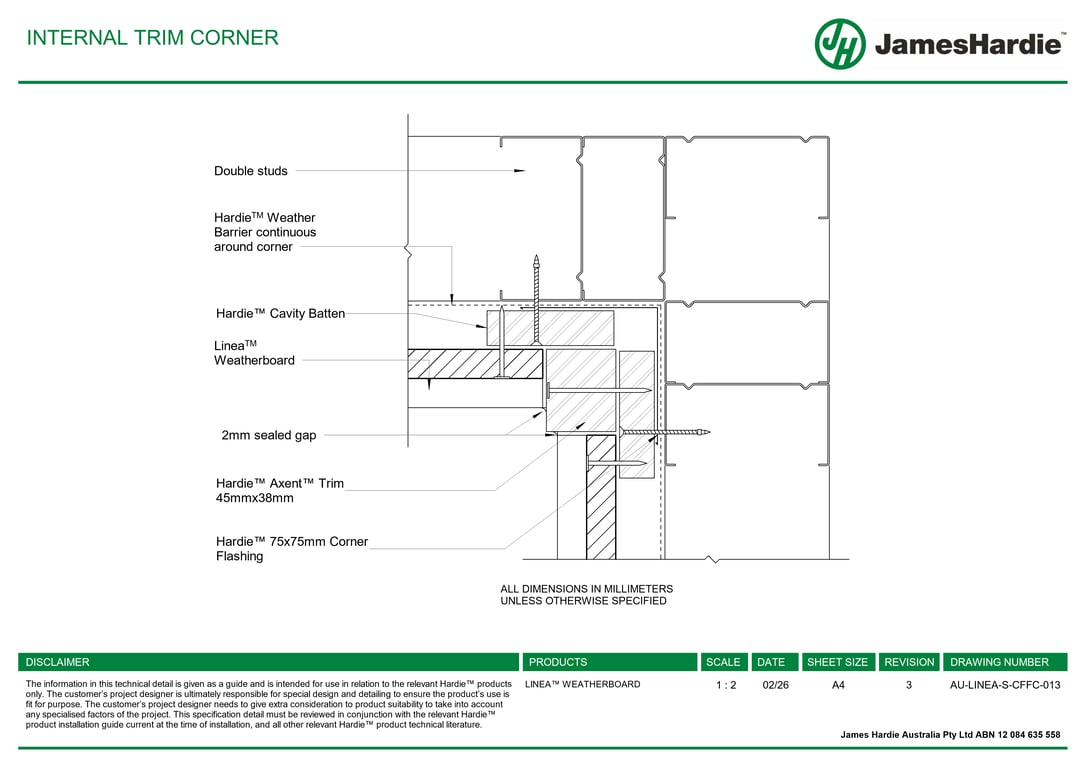 AU-LINEA-S-CFFC-013 - INTERNAL TRIM CORNER
