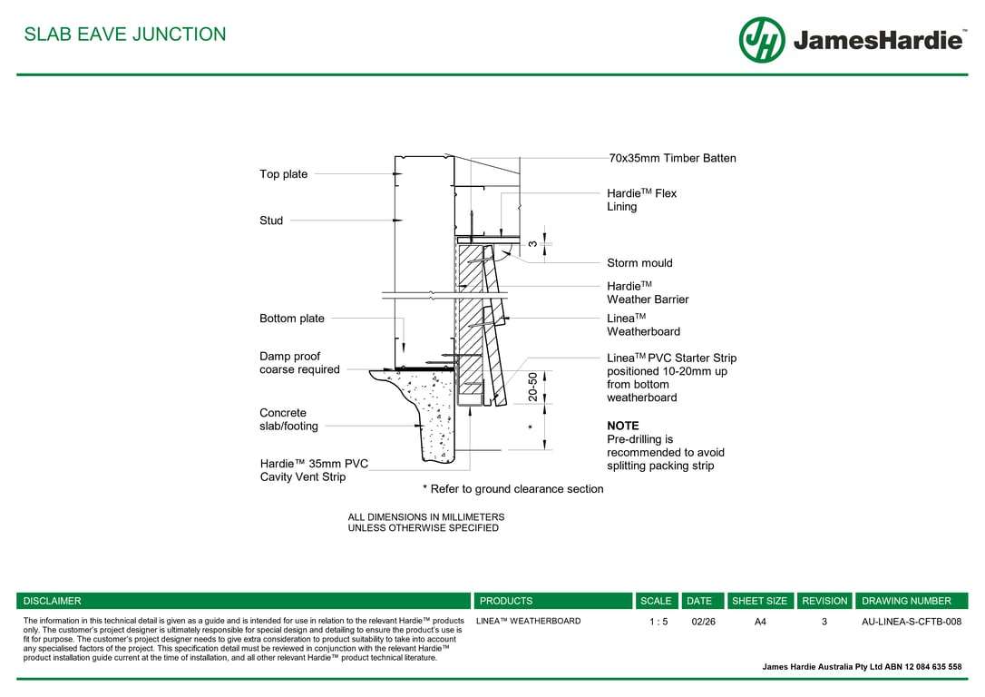 Navigate to AU-LINEA-S-CFTB-008 - SLAB EAVE JUNCTION