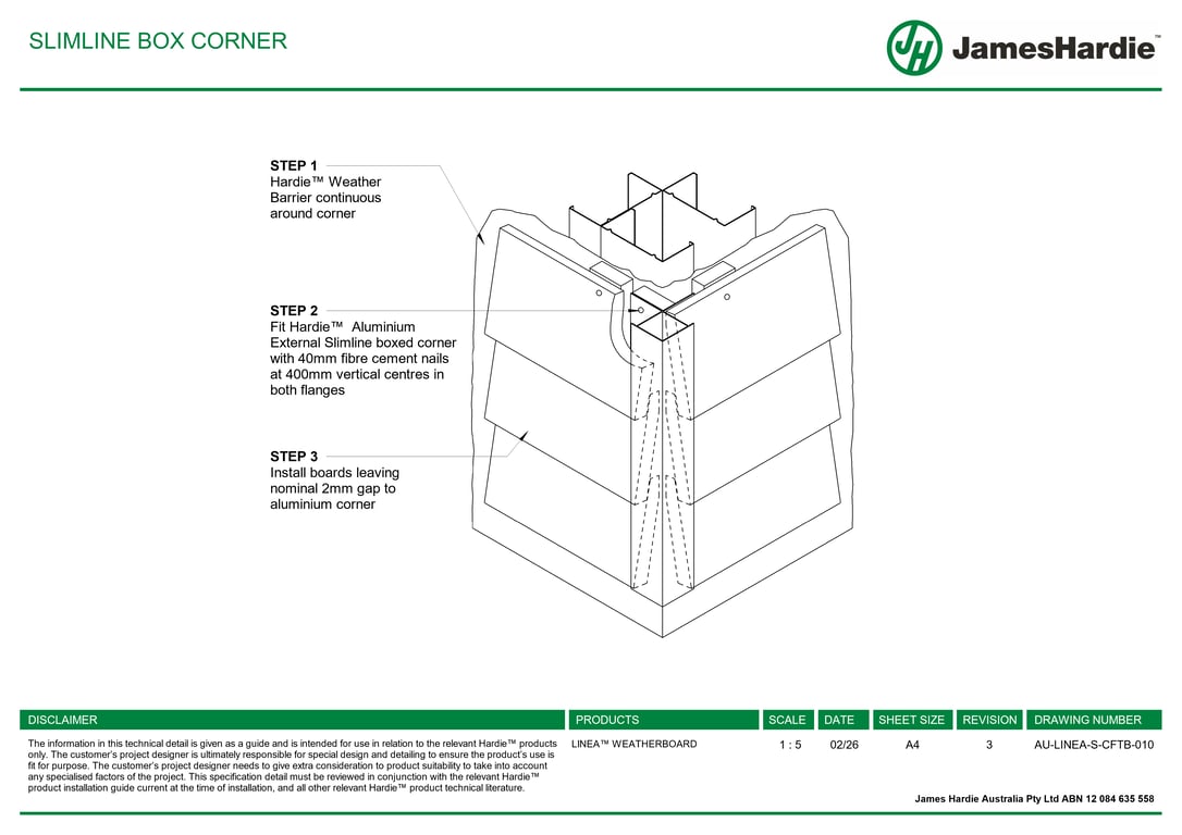 Navigate to AU-LINEA-S-CFTB-010 - SLIMLINE BOX CORNER