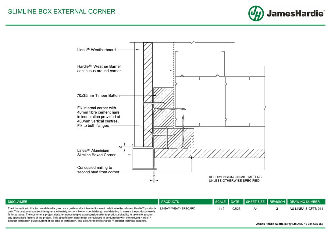 Navigate to AU-LINEA-S-CFTB-011 - SLIMLINE BOX EXTERNAL CORNER