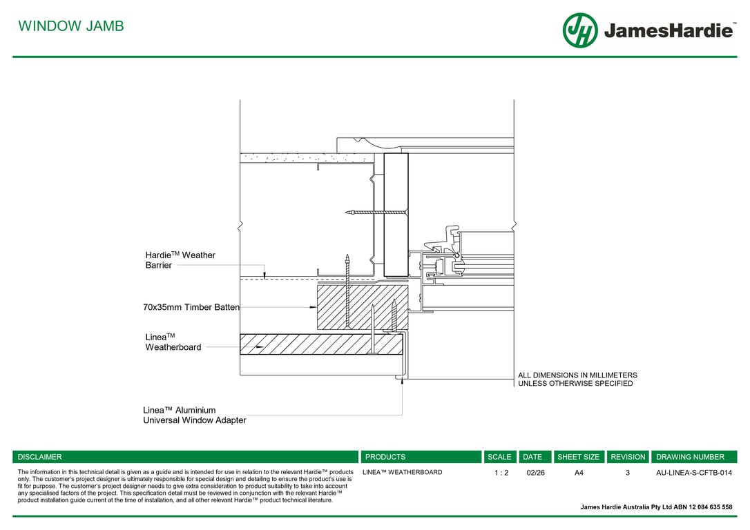 Navigate to AU-LINEA-S-CFTB-014 - WINDOW JAMB