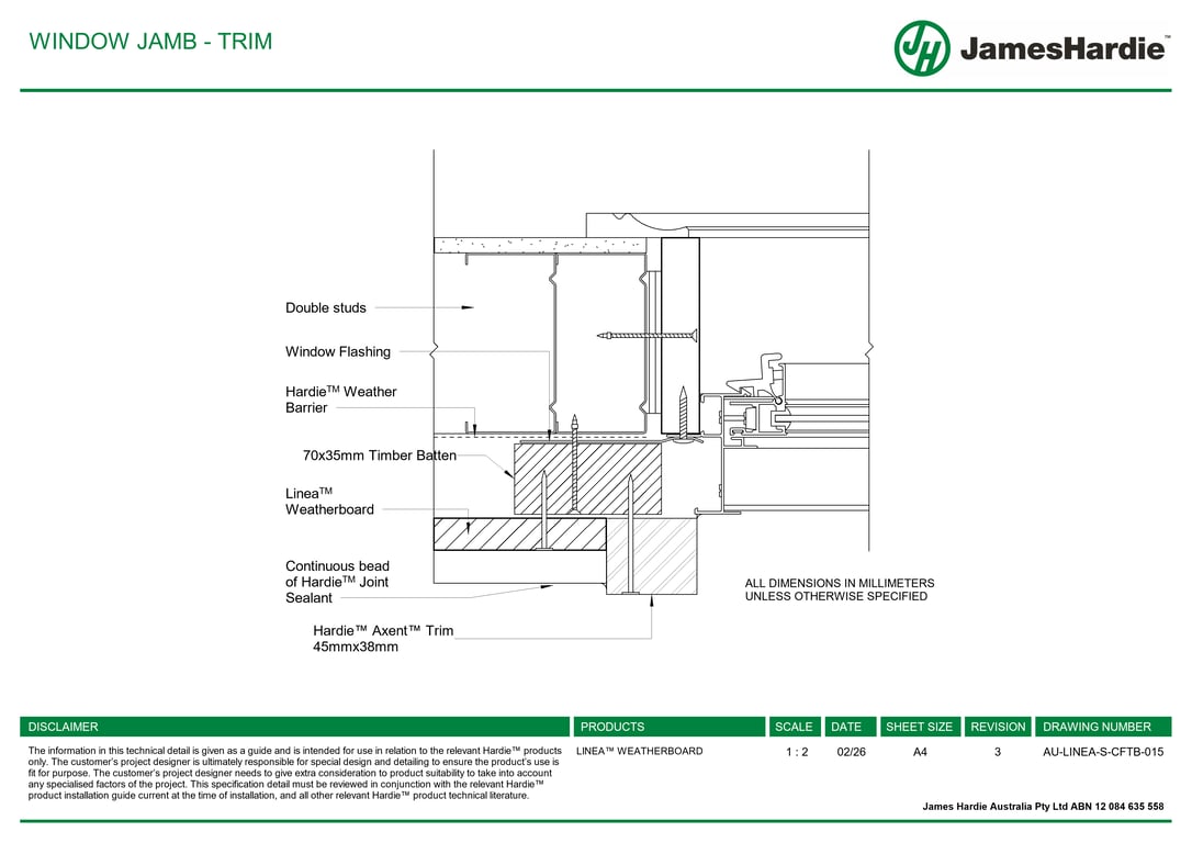 Navigate to AU-LINEA-S-CFTB-015 - WINDOW JAMB - TRIM