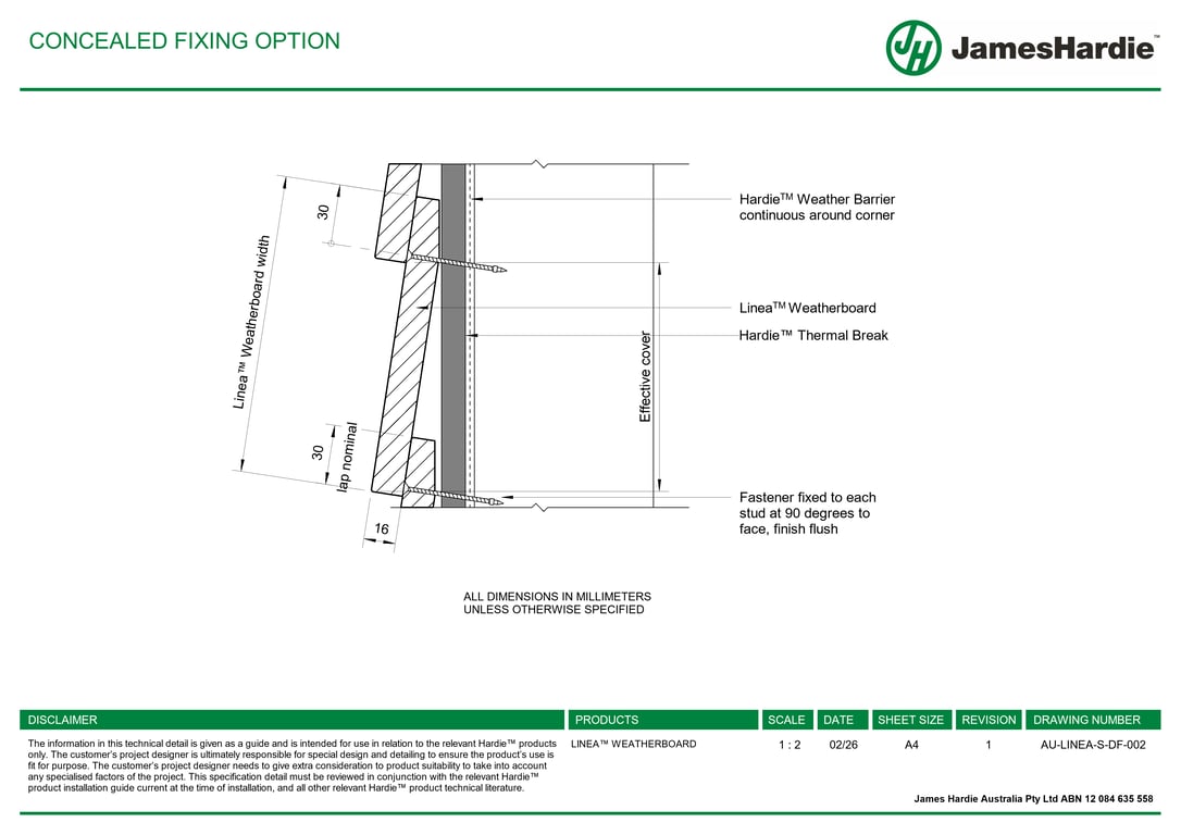 Navigate to AU-LINEA-S-DF-002 - CONCEALED FIXING OPTION