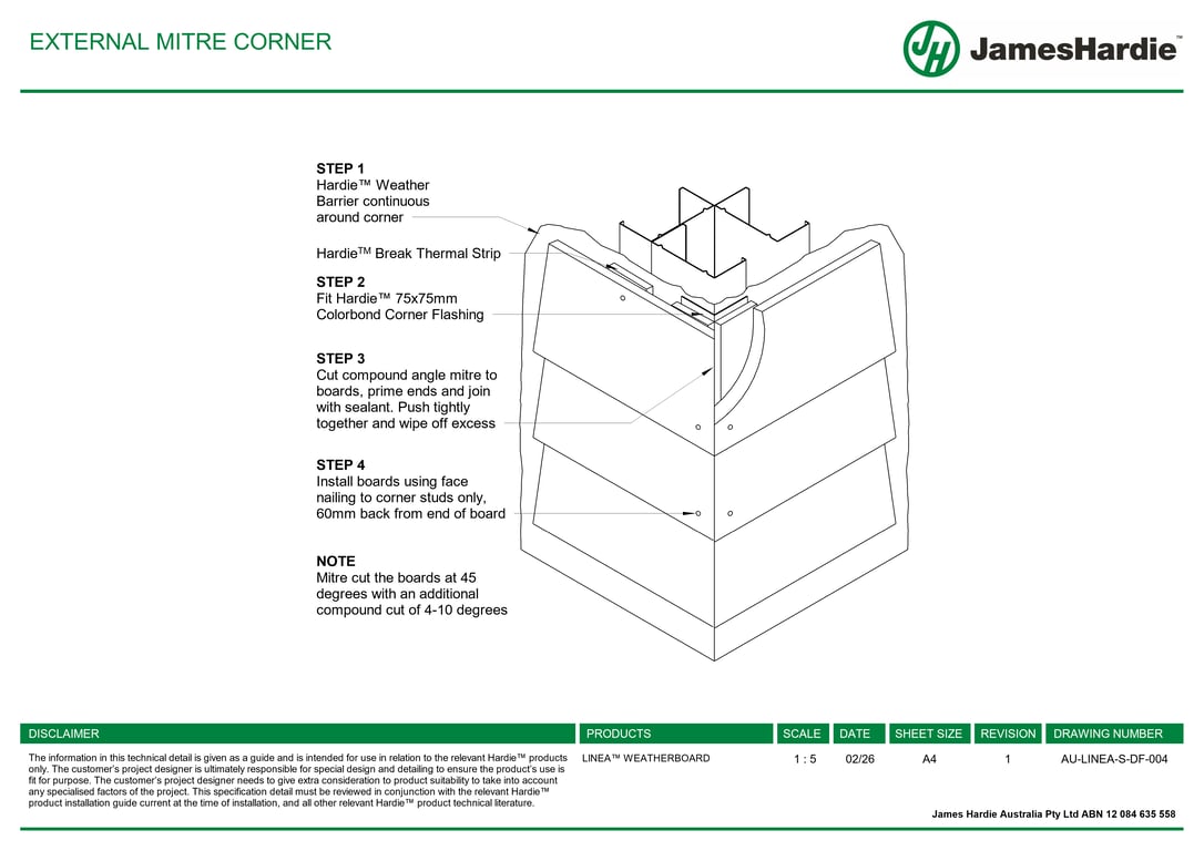 Navigate to AU-LINEA-S-DF-004 - EXTERNAL MITRE CORNER