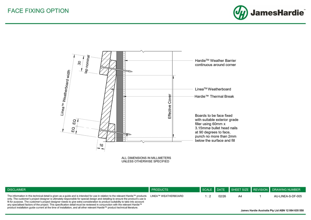 Navigate to AU-LINEA-S-DF-005 - FACE FIXING OPTION