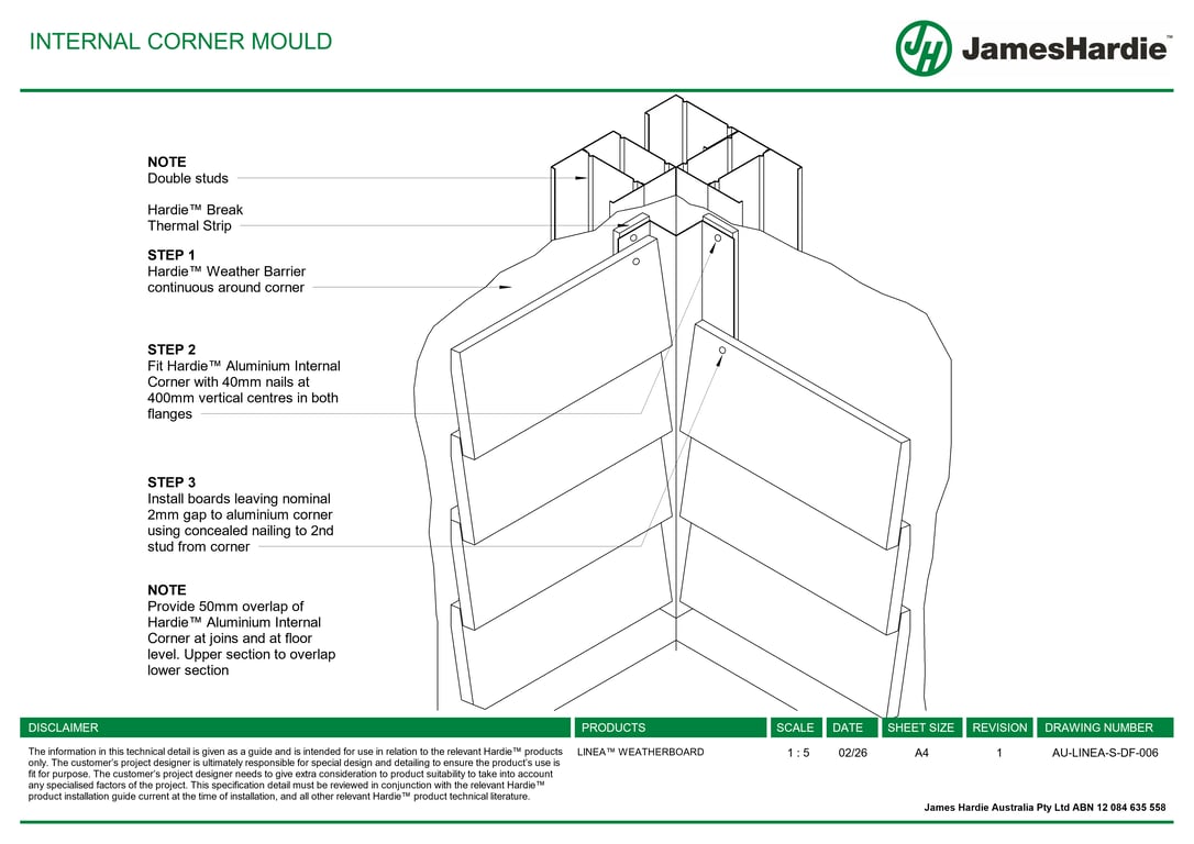 Navigate to AU-LINEA-S-DF-006 - INTERNAL CORNER MOULD
