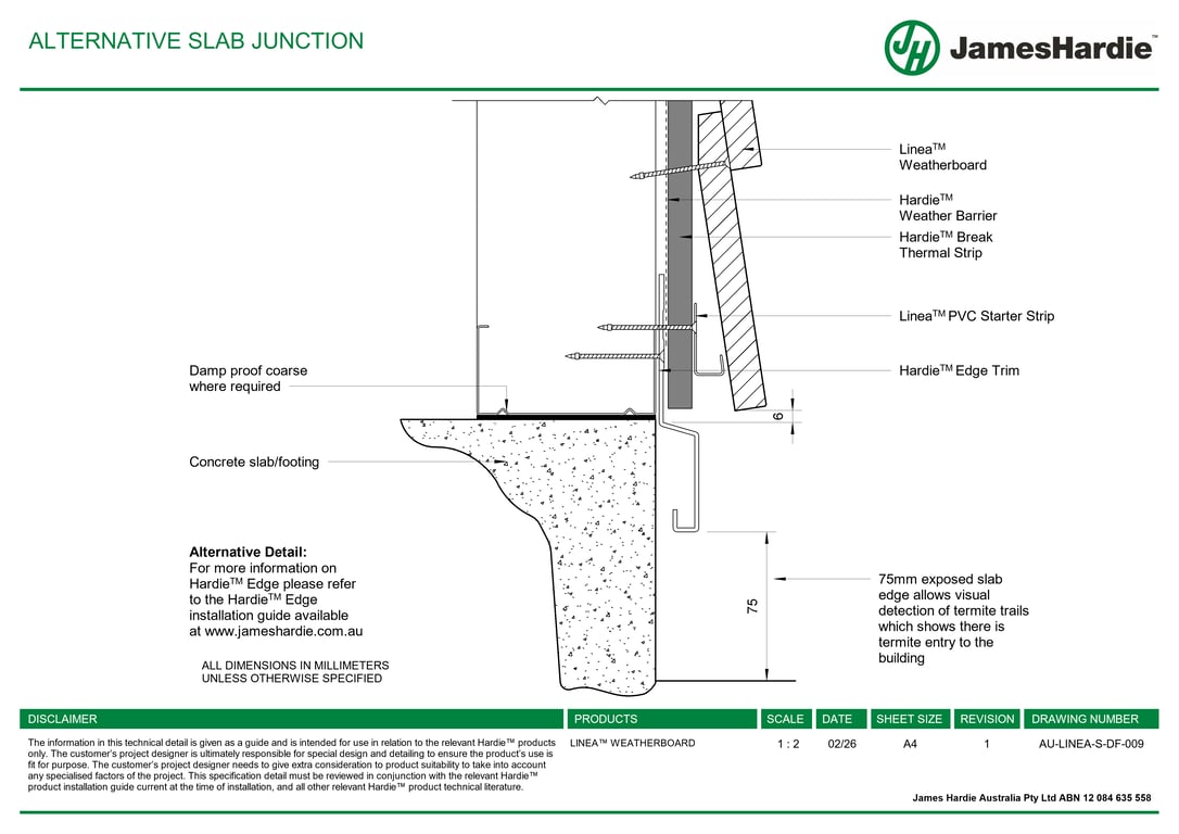 Navigate to AU-LINEA-S-DF-009 - ALTERNATIVE SLAB JUNCTION