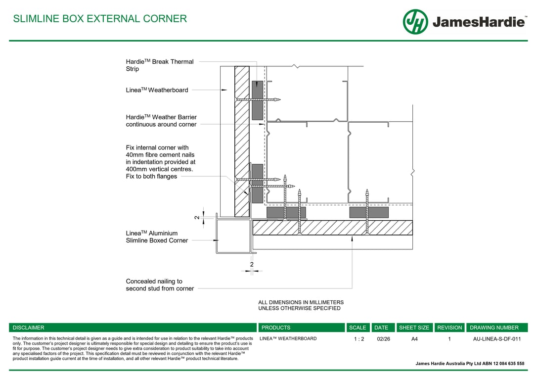 Navigate to AU-LINEA-S-DF-011 - SLIMLINE BOX EXTERNAL CORNER