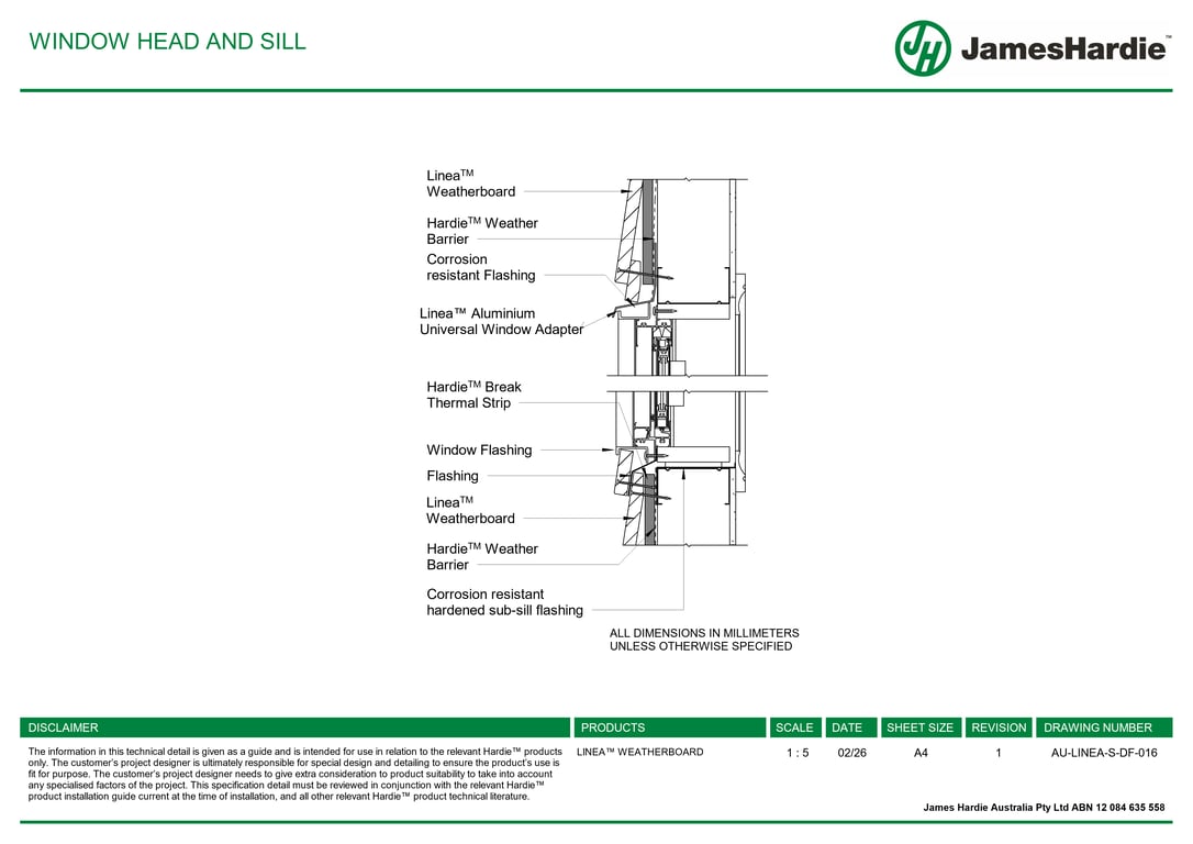 Navigate to AU-LINEA-S-DF-016 - WINDOW HEAD AND SILL