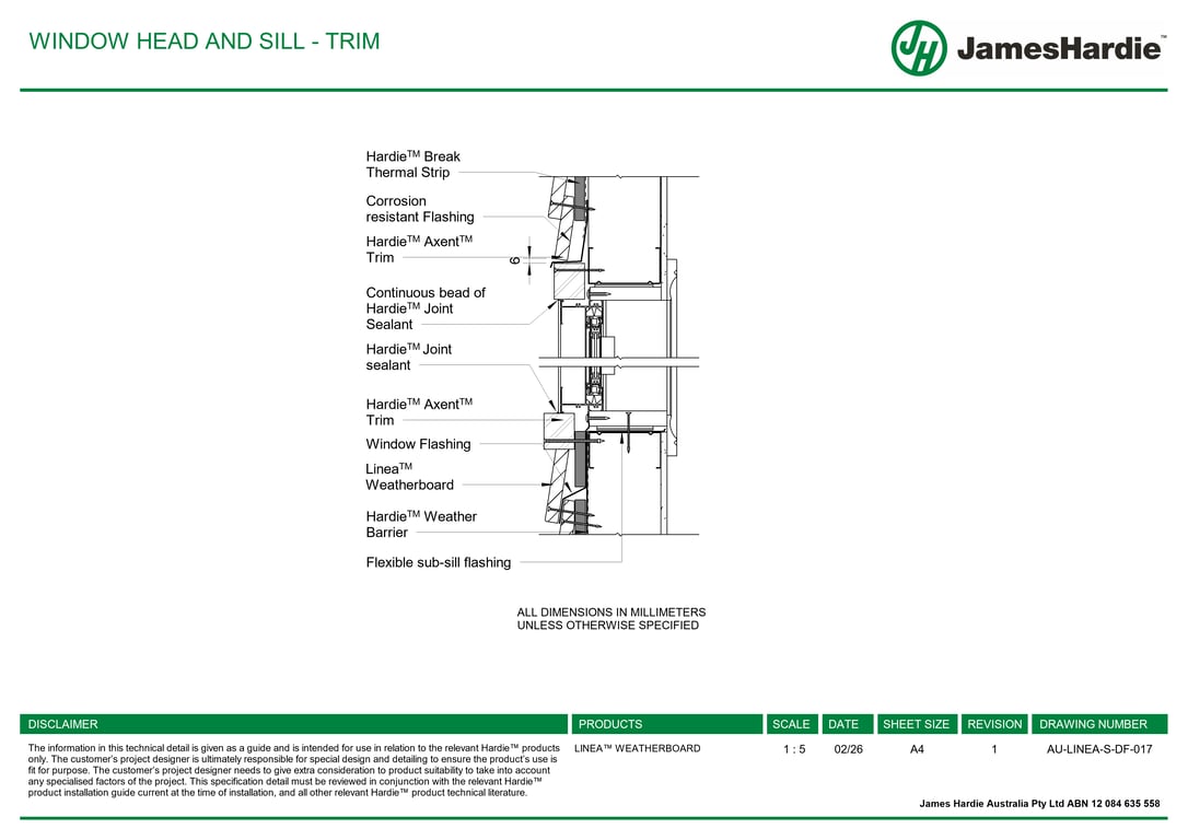 Navigate to AU-LINEA-S-DF-017 - WINDOW HEAD AND SILL - TRIM