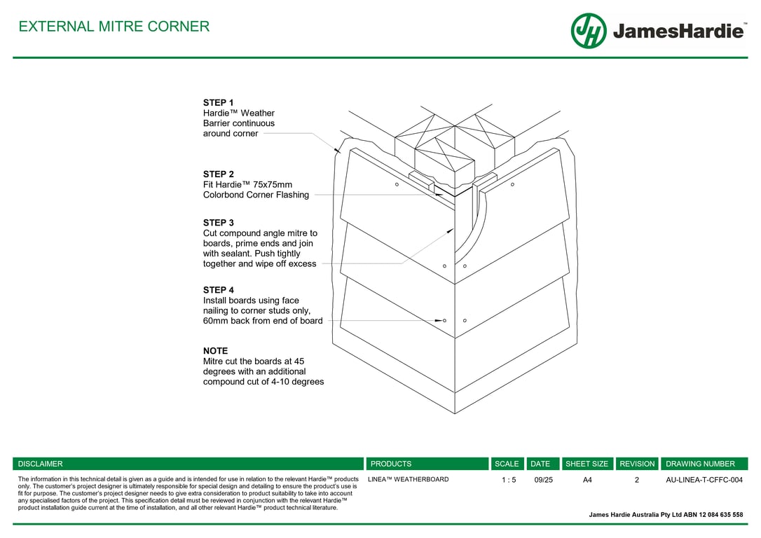 Navigate to AU-LINEA-T-CFFC-004 - EXTERNAL MITRE CORNER