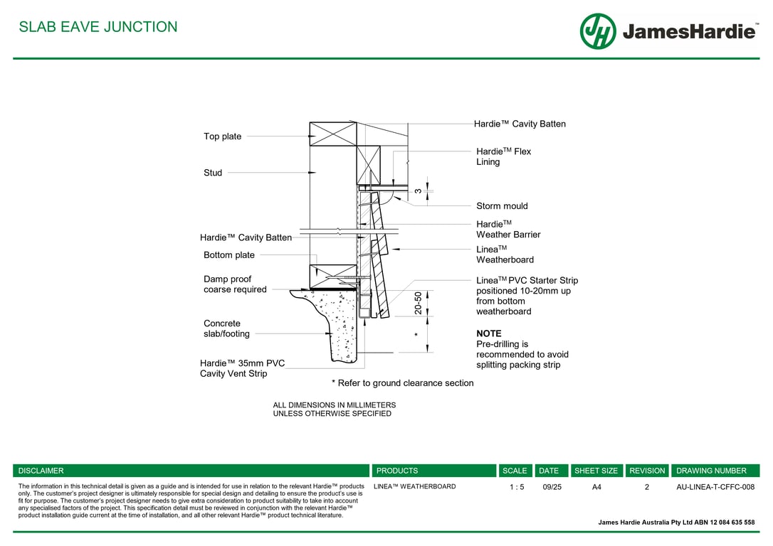 AU-LINEA-T-CFFC-008 - SLAB EAVE JUNCTION