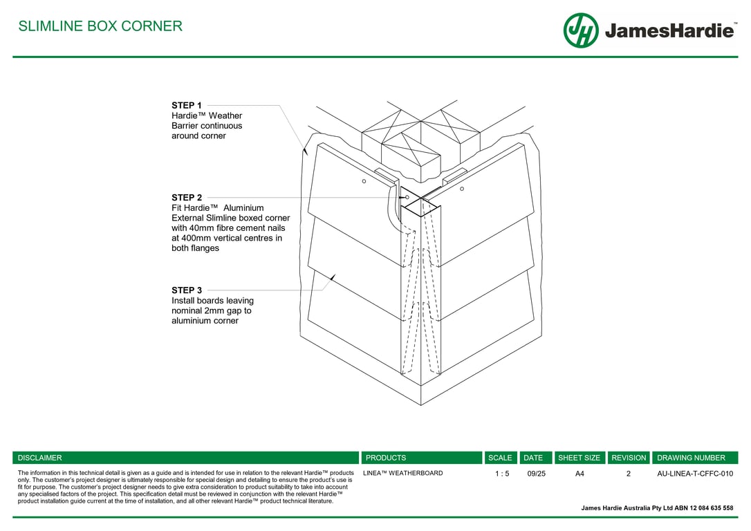 Navigate to AU-LINEA-T-CFFC-010 - SLIMLINE BOX CORNER
