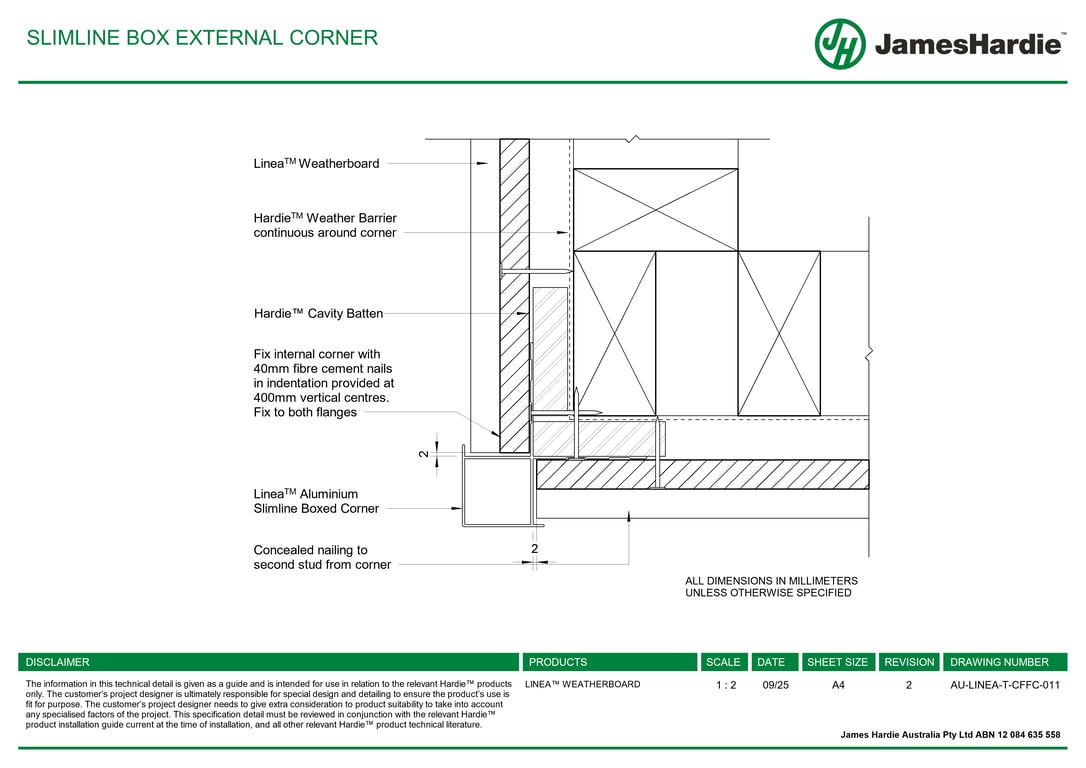 Navigate to AU-LINEA-T-CFFC-011 - SLIMLINE BOX EXTERNAL CORNER
