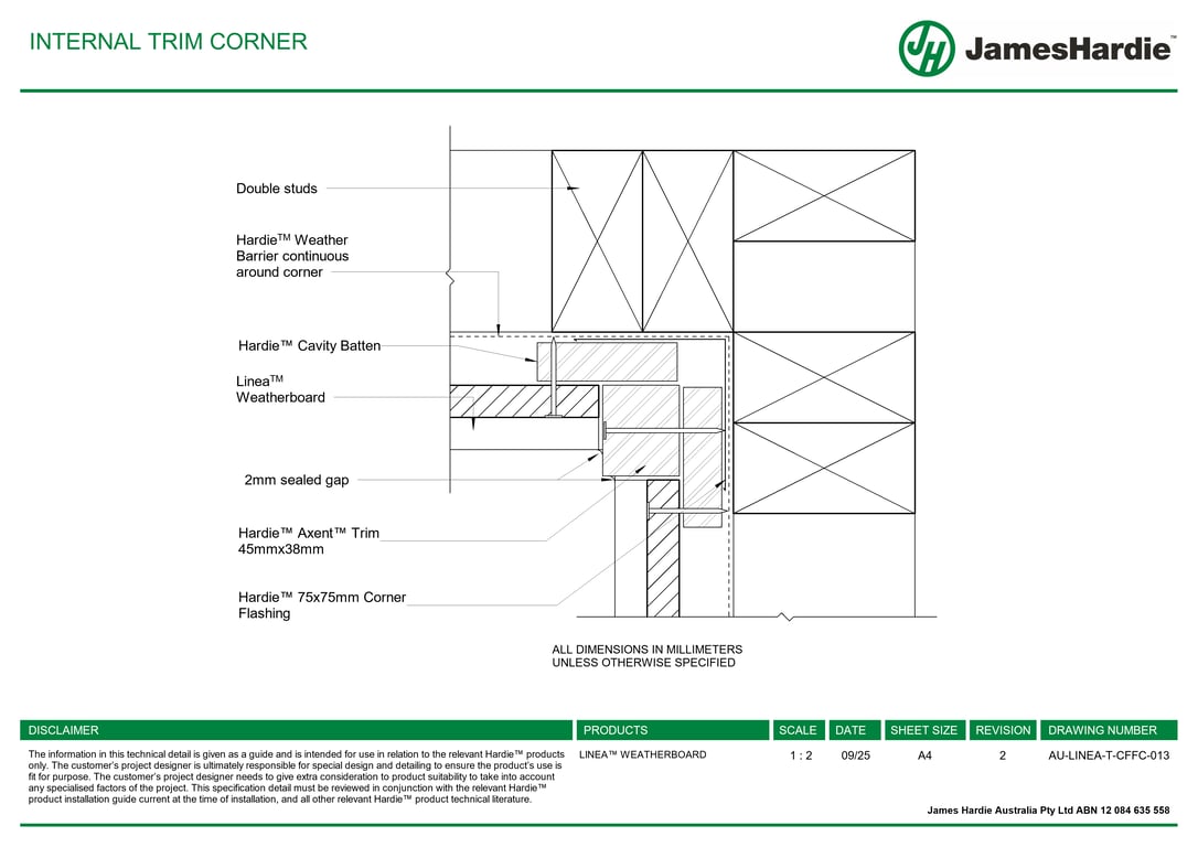 AU-LINEA-T-CFFC-013 - INTERNAL TRIM CORNER