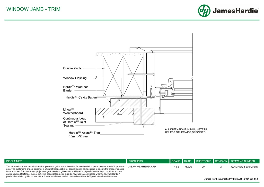 Navigate to AU-LINEA-T-CFFC-015 - WINDOW JAMB - TRIM