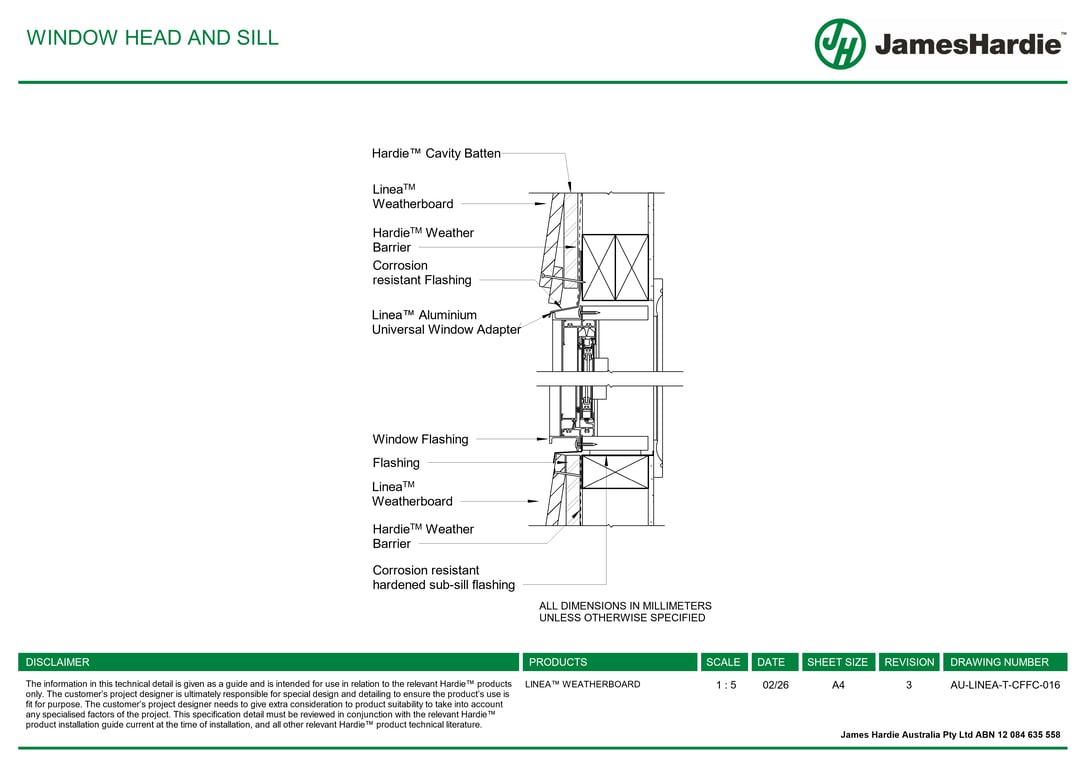 Navigate to AU-LINEA-T-CFFC-016 - WINDOW HEAD AND SILL