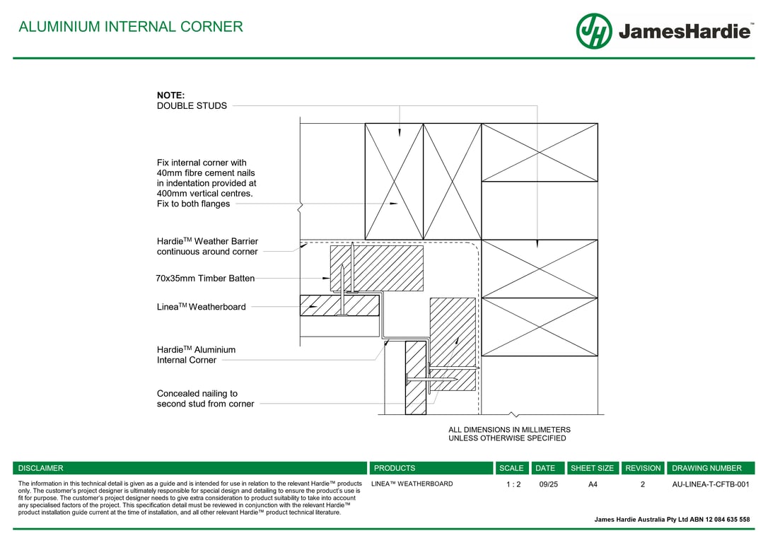 Navigate to AU-LINEA-T-CFTB-001 - ALUMINIUM INTERNAL CORNER