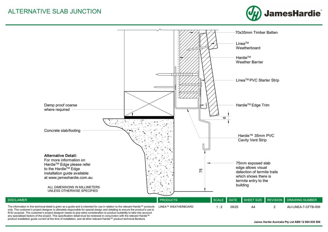 Navigate to AU-LINEA-T-CFTB-009 - ALTERNATIVE SLAB JUNCTION