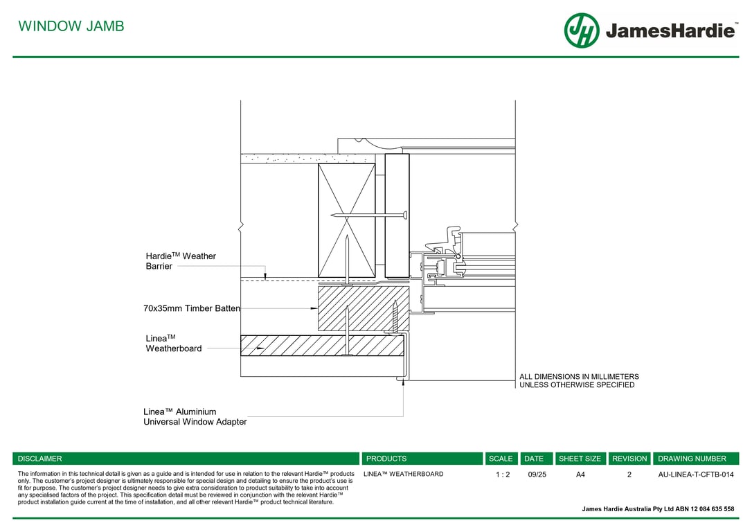 Navigate to AU-LINEA-T-CFTB-014 - WINDOW JAMB