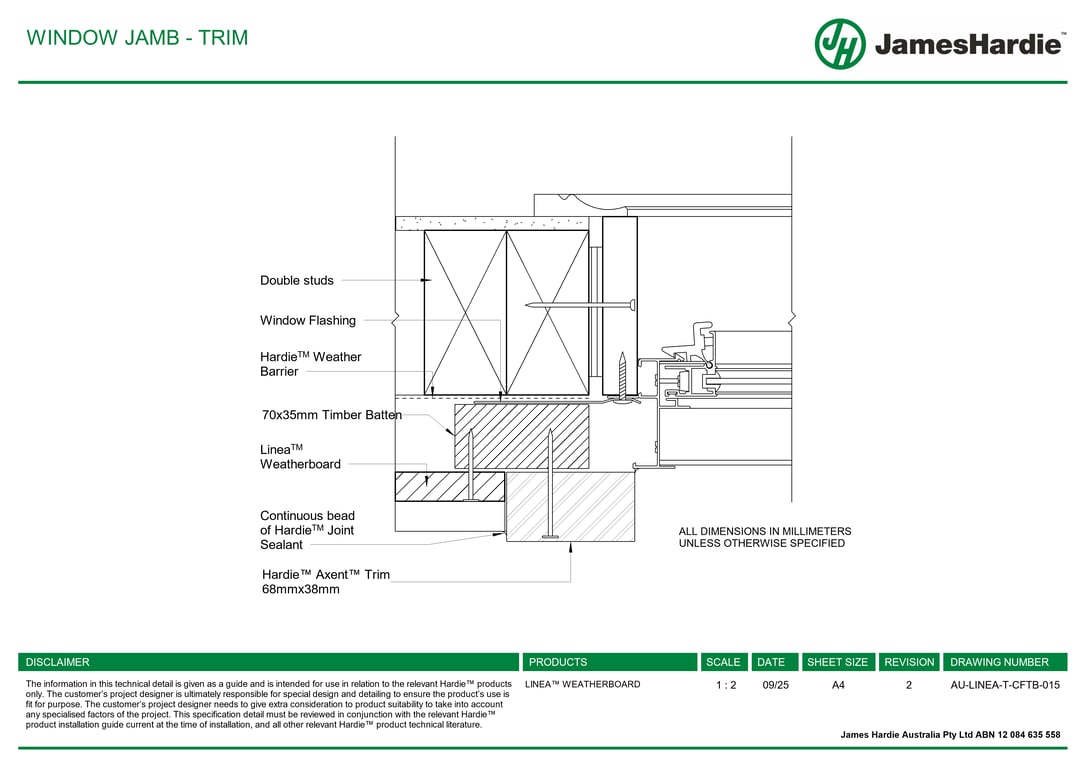 Navigate to AU-LINEA-T-CFTB-015 - WINDOW JAMB - TRIM