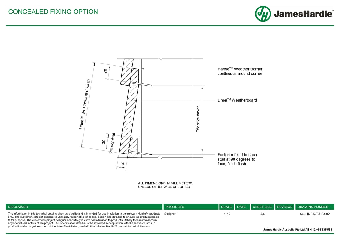 Navigate to AU-LINEA-T-DF-002 - CONCEALED FIXING OPTION