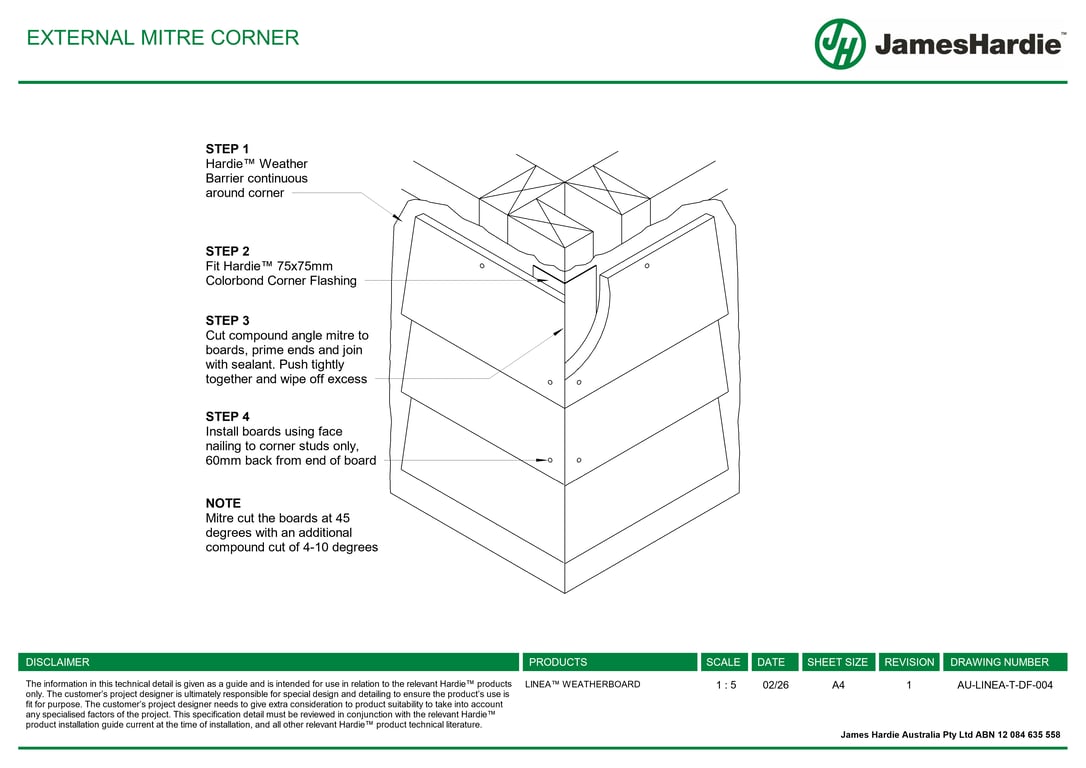 Navigate to AU-LINEA-T-DF-004 - EXTERNAL MITRE CORNER
