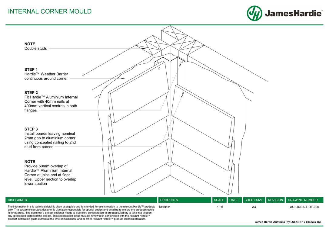 Navigate to AU-LINEA-T-DF-006 - INTERNAL CORNER MOULD