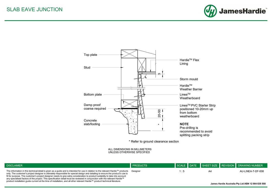 Navigate to AU-LINEA-T-DF-008 - SLAB EAVE JUNCTION