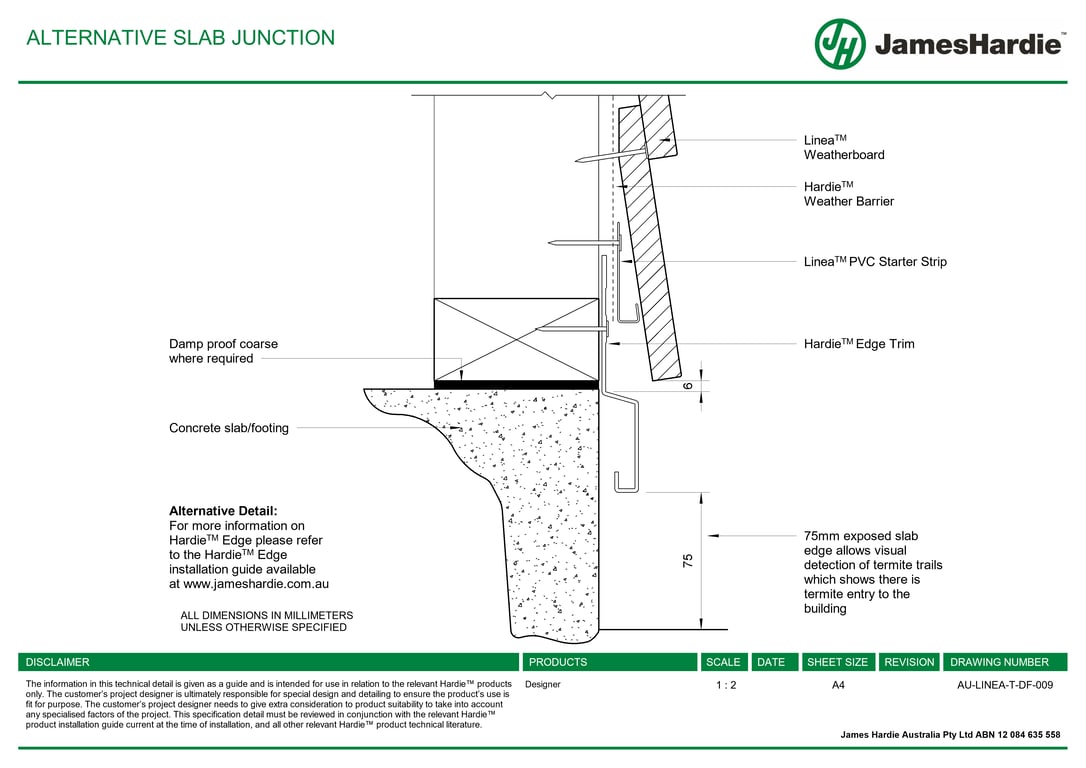Navigate to AU-LINEA-T-DF-009 - ALTERNATIVE SLAB JUNCTION