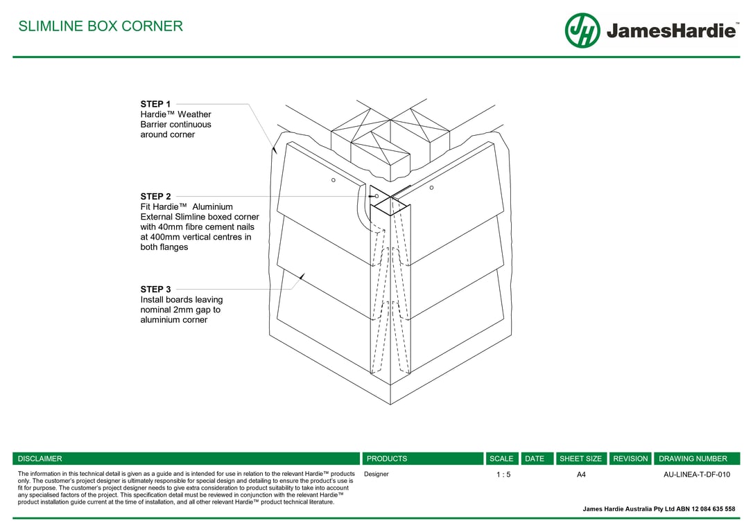 Navigate to AU-LINEA-T-DF-010 - SLIMLINE BOX CORNER