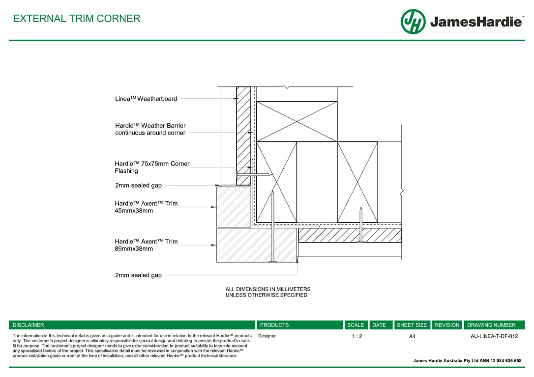 Navigate to AU-LINEA-T-DF-012 - EXTERNAL TRIM CORNER