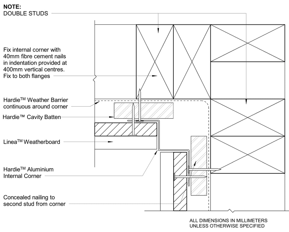 Navigate to LINEA CFFC Aluminium Internal Corner