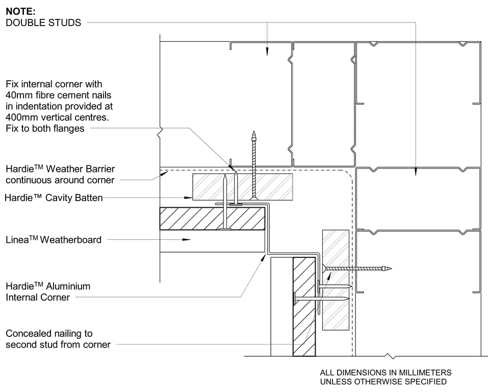 Navigate to LINEA Steel CFFC Aluminium Internal Corner