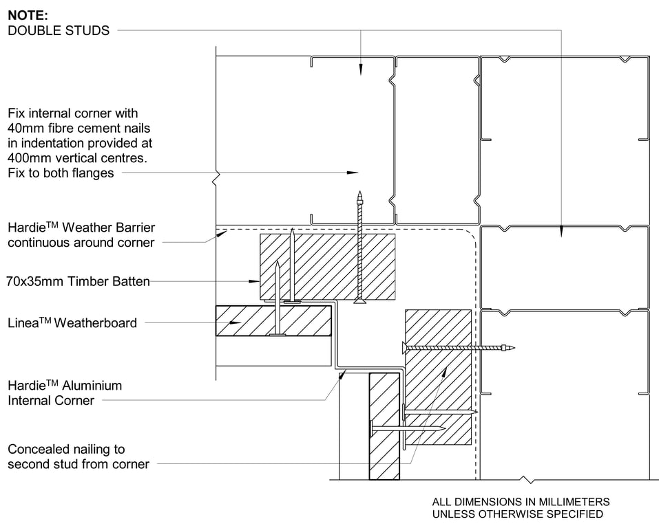 Navigate to LINEA Steel CFTB Aluminium Internal Corner